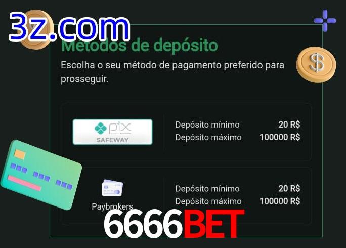 O cassino 6666Bet oferece uma grande variedade de métodos de pagamento